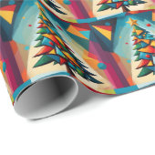 アールデコ幾何学的クリスマスツリー三角形天国 ラッピングペーパー (ロールコーナー)