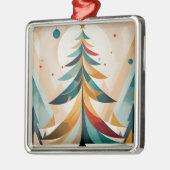アールデコ幾何学的クリスマスフェザー付きブランチ メタルオーナメント (左)