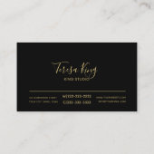 アールデコ幾何学的ゴールドフォイル/ブラックID492 名刺 (裏面)