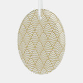 アールデコ幾何学的シームレスパターン。 ガラスオーナメント (正面左)