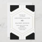 アールデコ幾何学的ダイヤモンド結婚式招待状 招待状 (正面)