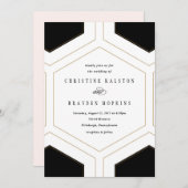 アールデコ幾何学的ダイヤモンド結婚式招待状 招待状 (正面/裏面)