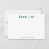 アールデコ幾何学的ティール(緑がかった色)ピンクカスタムブライダルシャワー サンキューカード (正面)