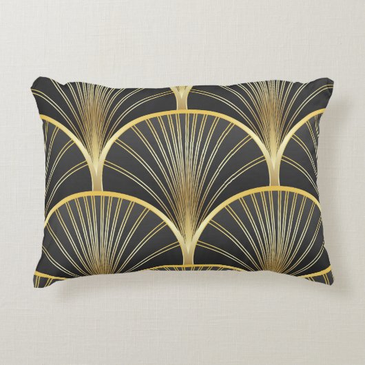 アールデコ幾何学的テクスチャイラストレーション アクセントクッション (正面)