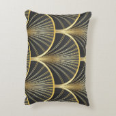 アールデコ幾何学的テクスチャイラストレーション アクセントクッション (裏面(縦))