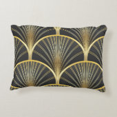 アールデコ幾何学的テクスチャイラストレーション アクセントクッション (裏面)