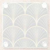 アールデコ幾何学的テクスチャイラストレーション ガラスコースター (裏面)