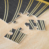 アールデコ幾何学的テクスチャイラストレーション ジグソーパズル (側面)