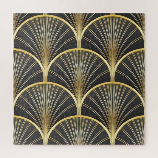 アールデコ幾何学的テクスチャイラストレーション ジグソーパズル (縦)