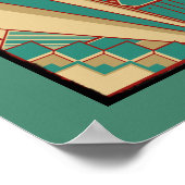 アールデコ幾何学的パターン ポスター (角)