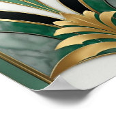 アールデコ幾何学的パターン ポスター (角)