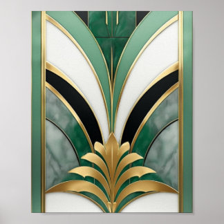 アールデコ幾何学的パターン ポスター