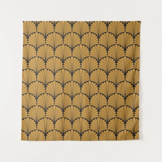 アールデコ幾何学的フローラテクスチャ タペストリー (正面)