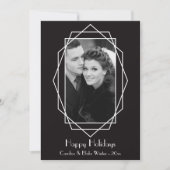 アールデコ幾何学的ホリデーフォトカードブラック シーズンカード (正面)