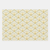 アールデコ幾何学的ラッピング紙セット ラッピングペーパーシート (正面)