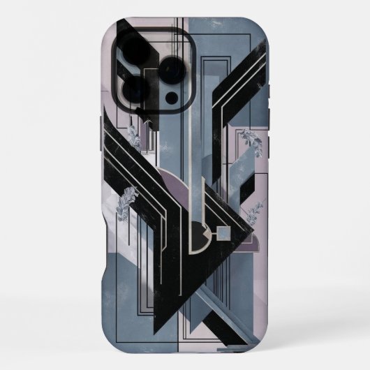 アールデコ幾何学的抽象芸術iPhoneケース iPhoneケース (裏面)