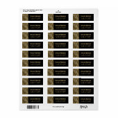 アールデコ幾何学的金ゴールドブラック差出人住所 ラベル (フルシート)