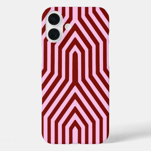 アールデコ幾何学的 – ブルゴーニュとピンク Case-Mate iPhoneケース (裏面)