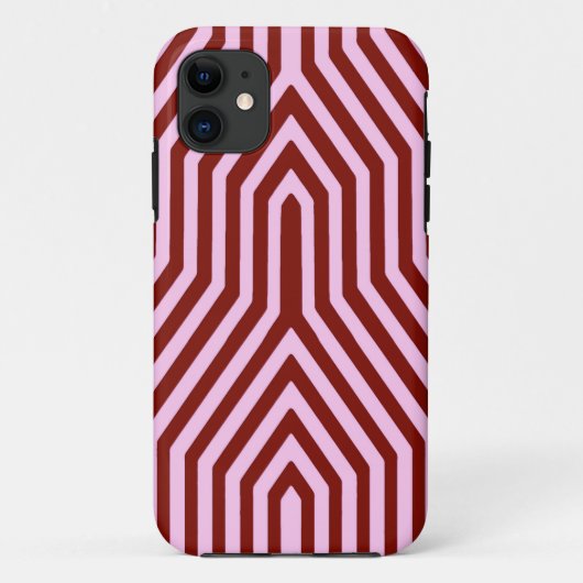 アールデコ幾何学的 – ブルゴーニュとピンク Case-Mate iPhoneケース (裏面)