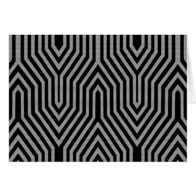 アールデコ幾何学的 – 白黒 (正面横)
