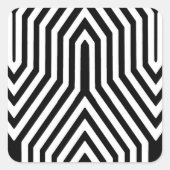 アールデコ幾何学的 – 白黒 スクエアシール (正面)