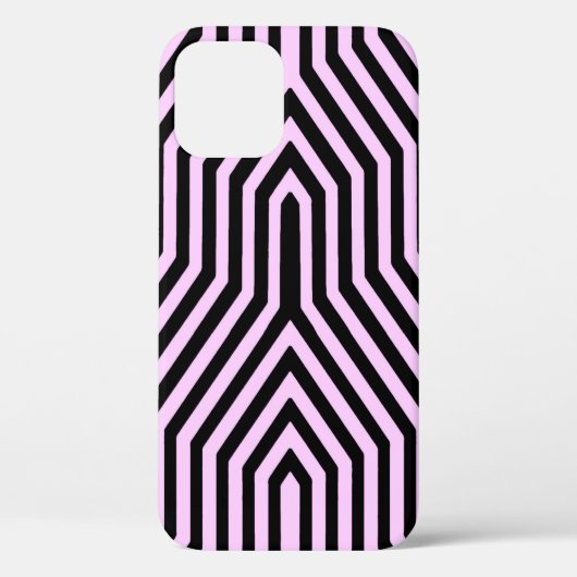 アールデコ幾何学的 – 黒とピンク Case-Mate iPhoneケース (裏面)