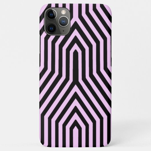 アールデコ幾何学的 – 黒とピンク Case-Mate iPhoneケース (裏面)