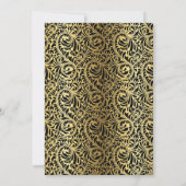 アールデコ建物の結婚金ゴールドカップルのシャワー 招待状 (裏面)