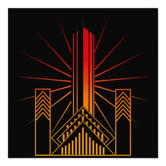 アールデコ建物 フォトプリント            (正面)