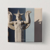 アールデコ彫刻テキサス州州フェア 缶バッジ (正面)