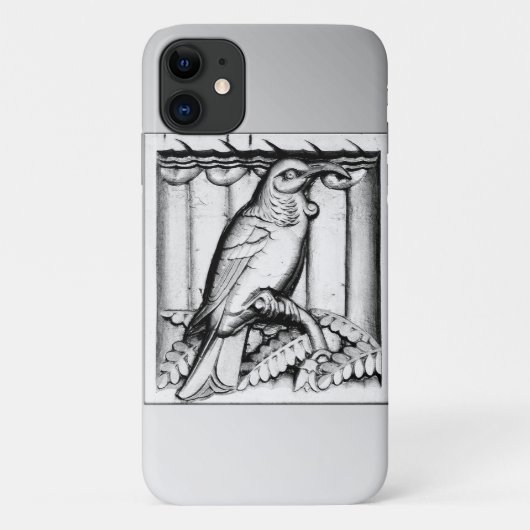 アールデコ彫刻石《鳥》ハヤブサ – シルバー Case-Mate iPhoneケース (裏面)