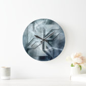 アールデコ忍者スターアイコンストーン照明オーバーレイ ラージ壁時計 (ホーム)