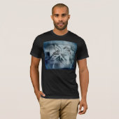 アールデコ忍者スターアイコン、銀河系稲妻オーバーレイ Tシャツ (正面フル)