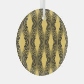 アールデコ抽象芸術のジオメトリ背景 ガラスオーナメント (正面右)