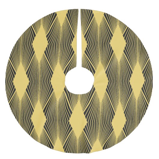 アールデコ抽象芸術のジオメトリ背景 ブラッシュドポリエステルツリースカート (正面)