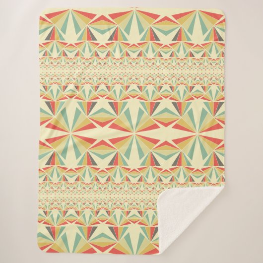 アールデコ抽象芸術の三角形パターン シェルパブランケット (正面)
