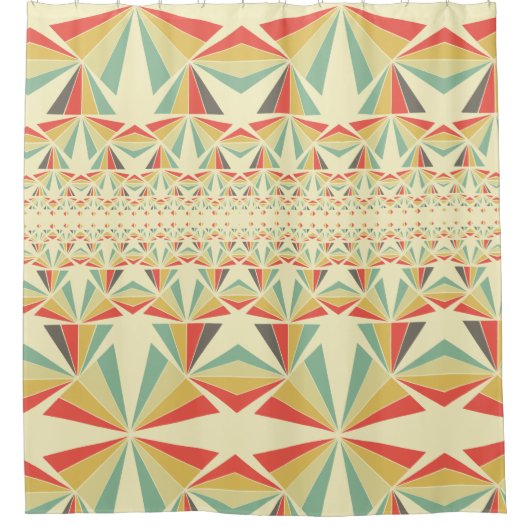 アールデコ抽象芸術の三角形パターン シャワーカーテン (正面)