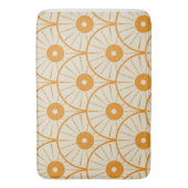 アールデコ抽象芸術オレンジサンオンホワイト バスマット (正面縦)