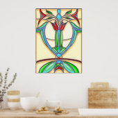 アールデコ抽象芸術チューリップ ポスター (キッチン)