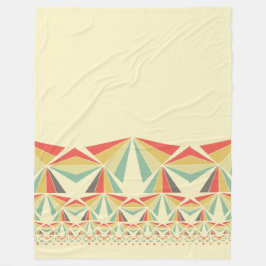 アールデコ抽象芸術ヴィンテージピラミッドパターン フリースブランケット