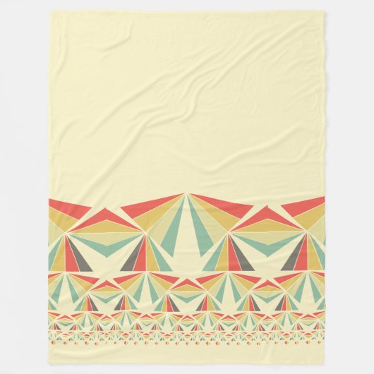 アールデコ抽象芸術ヴィンテージピラミッドパターン フリースブランケット (正面)