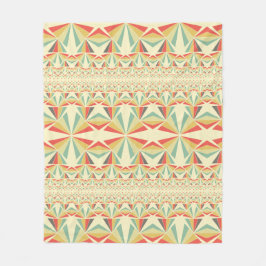 アールデコ抽象芸術ヴィンテージピラミッド型パターン フリースブランケット