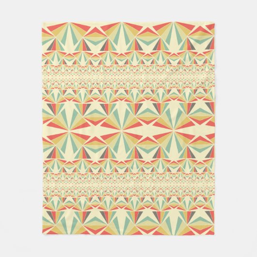 アールデコ抽象芸術ヴィンテージピラミッド型パターン フリースブランケット (正面)