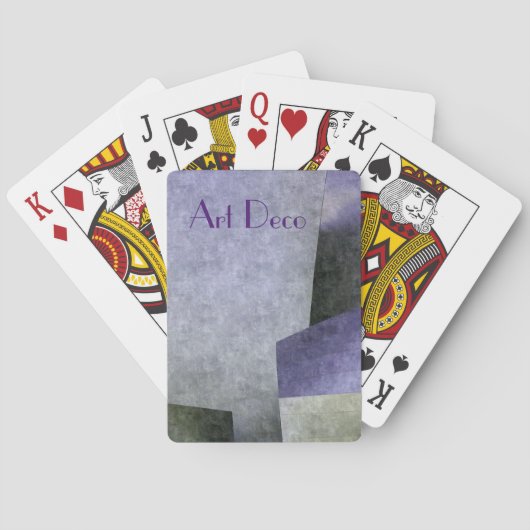 アールデコ抽象芸術紫と緑のカスタマイズ可能 トランプ (裏面)
