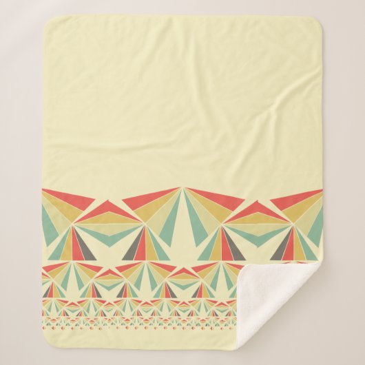 アールデコ抽象芸術、三角形、ピラミッドのパターン シェルパブランケット (正面)