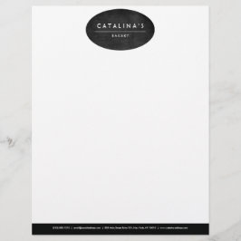 アールデコ文字オンブラックウッドオーバルロゴ レターヘッド