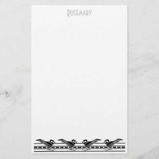 アールデコ文房具パーソナライズされた 便箋 (正面)
