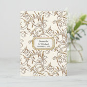 アールデコ新しいエレガント金ゴールドリージェンシーオフ 招待状 (スタンド正面)