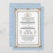 アールデコ新しいギャツビースタイル金ゴールドnレースルック 招待状 (正面/裏面)