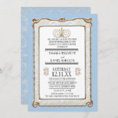 アールデコ新しいギャツビースタイル金ゴールドnレースルック 招待状 (正面/裏面)